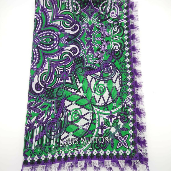 Louis Vuitton Monogram Flower Stole Bandana Violet - Picture 6 of 8